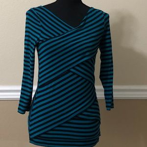 Vince Camuto Diagonal Striped Blouse - Petite SM